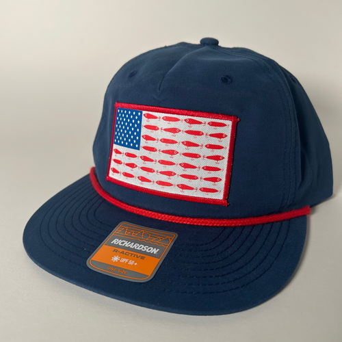 American Topwater & Corky Rope Hat Blue